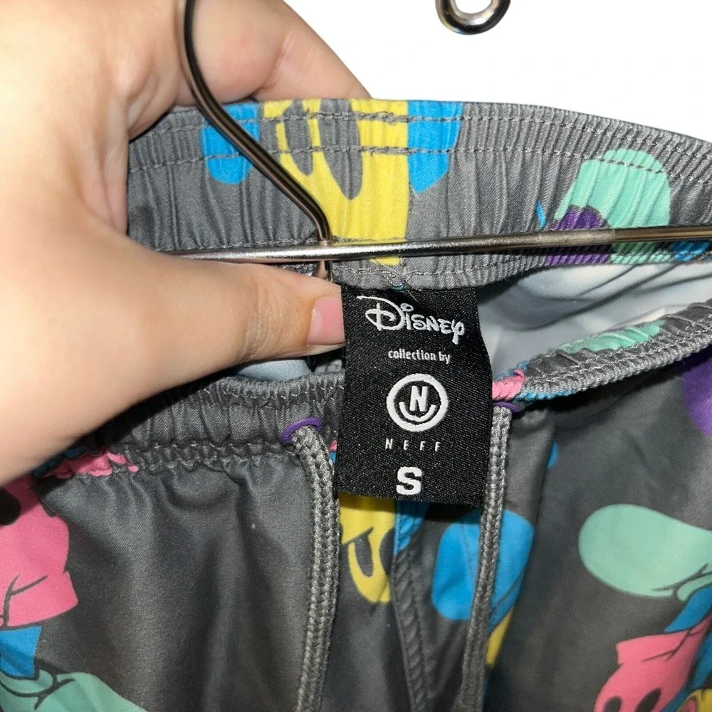 Mens Neff Disney Mickey Mouse Psychedelic Swim Board Short Size Small Pockets